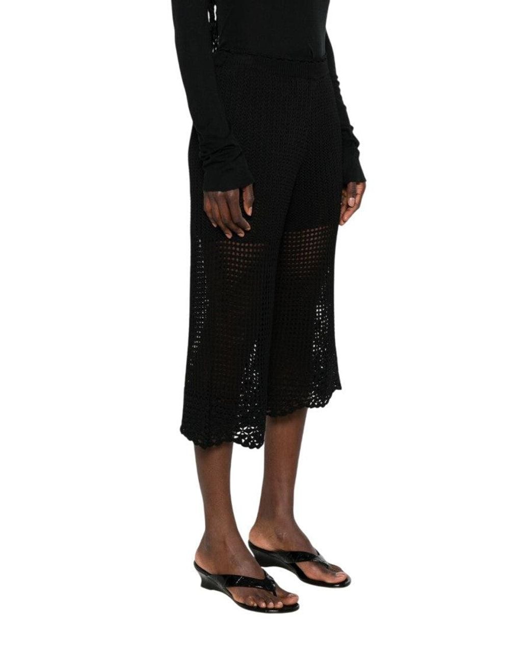 IRO Black Crochet Knit Trouser