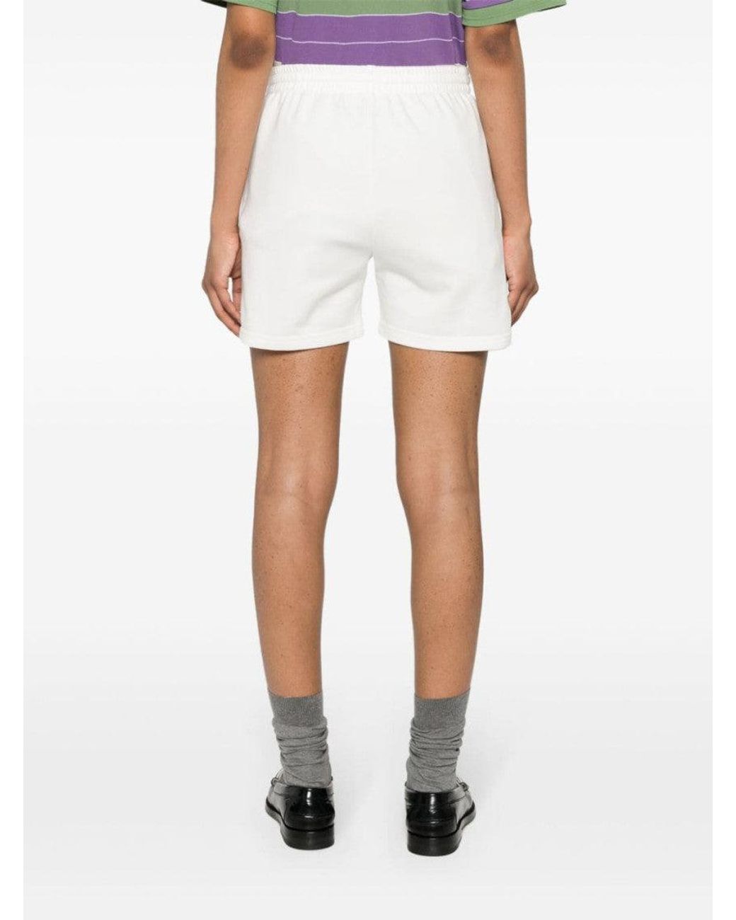P.A.R.O.S.H. White Striped Jersey Shorts