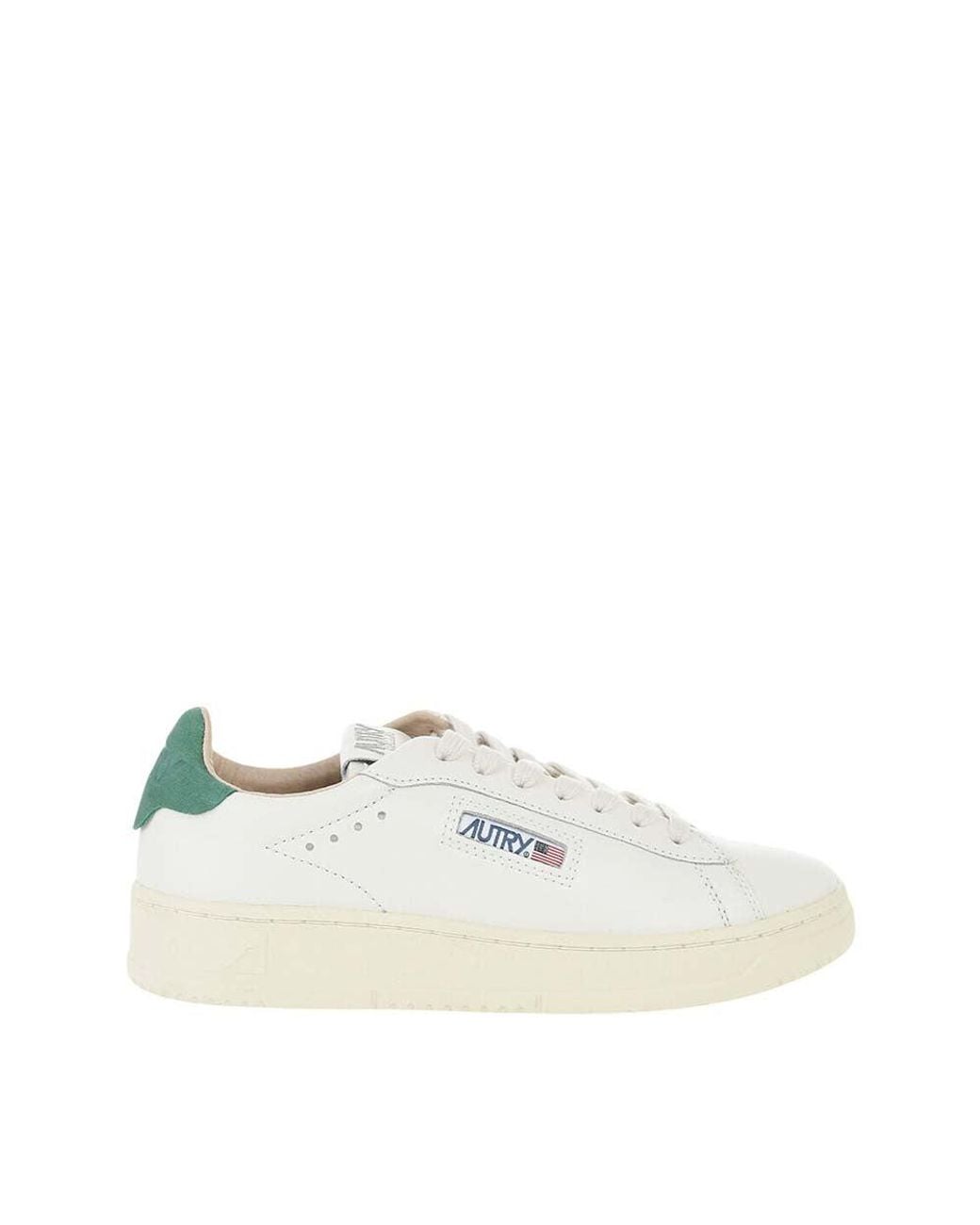 Autry White Leather Low-Top Sneakers