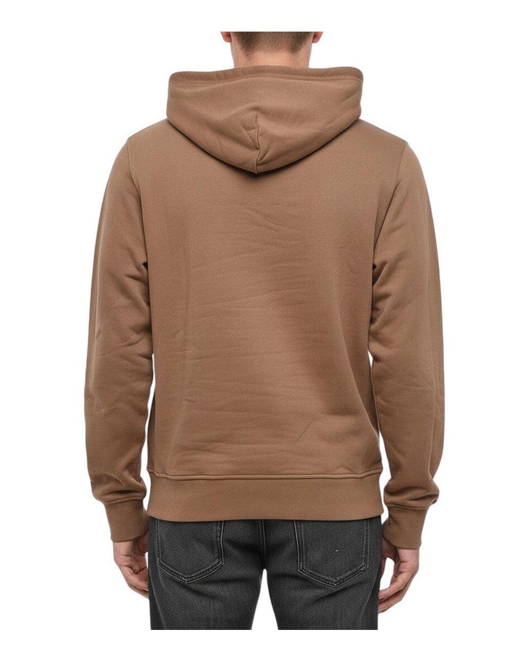 DIESEL Brown Logo Regular Hoodie for men