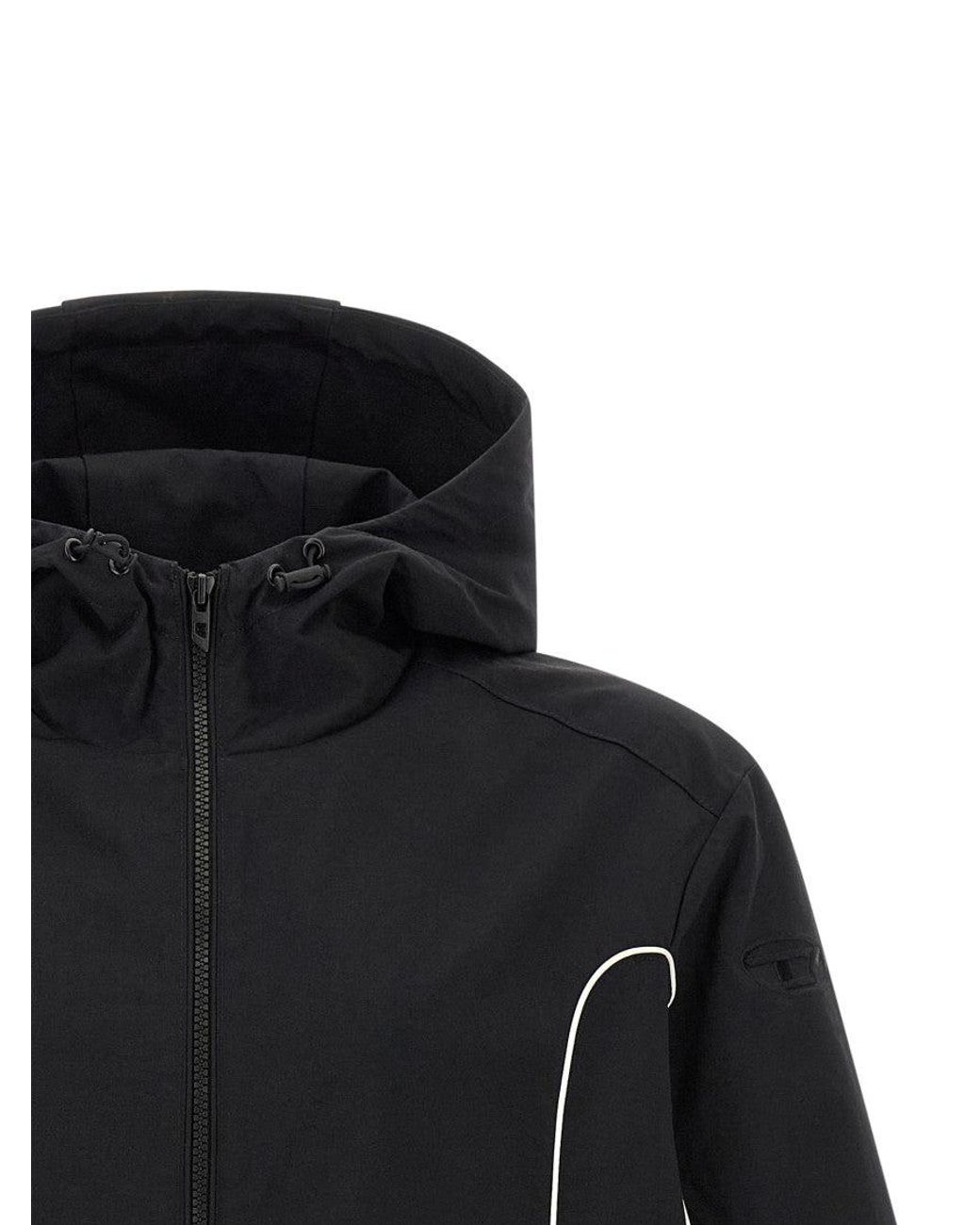 DIESEL Black Solid Relaxed Hoodie for men