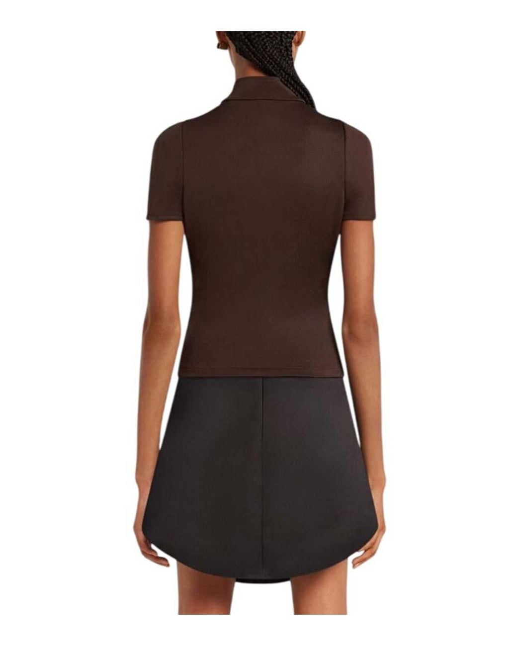 Courreges Black Mock Collar Top