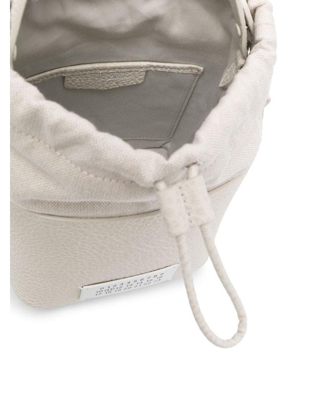 Maison Margiela White 5Ac Small Leather Bucket Bag