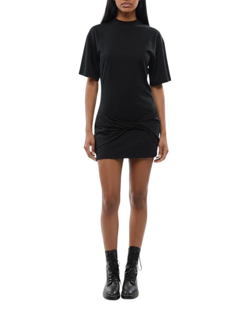 Off-White c/o Virgil Abloh Black Crew Neck Mini Dress