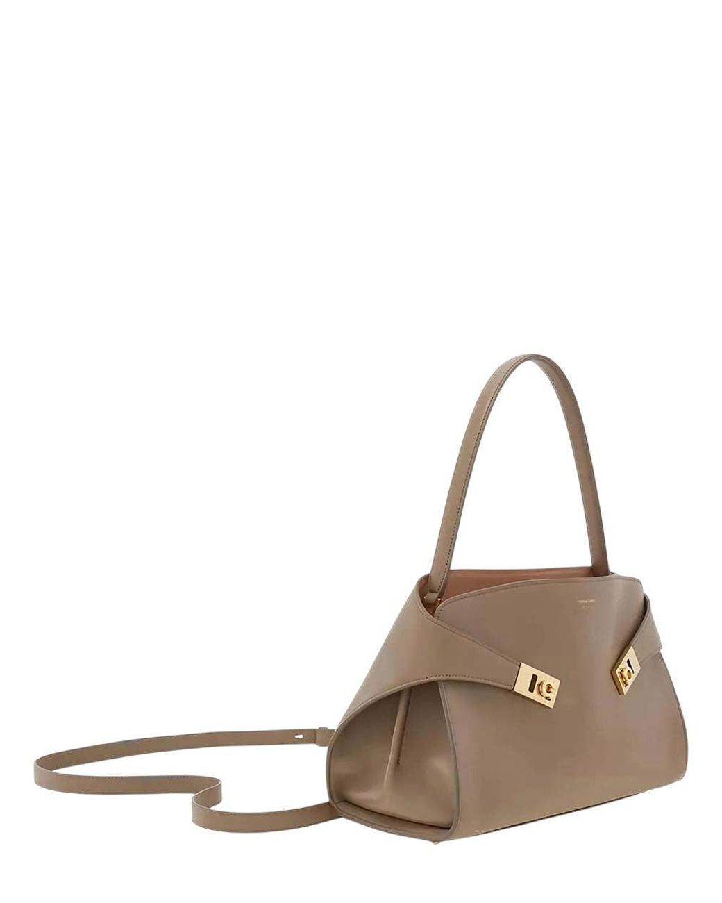 Ferragamo Brown Taupe Hug Medium Shoulder Bag