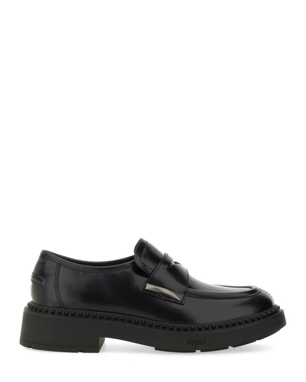 Ash Black Leather Loafers