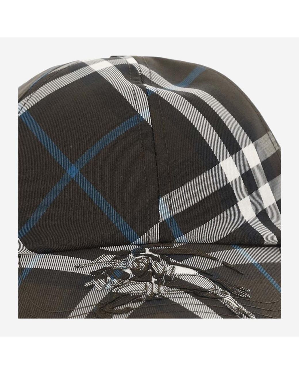 Burberry Metallic Baseball Cap With Check Pattern for men