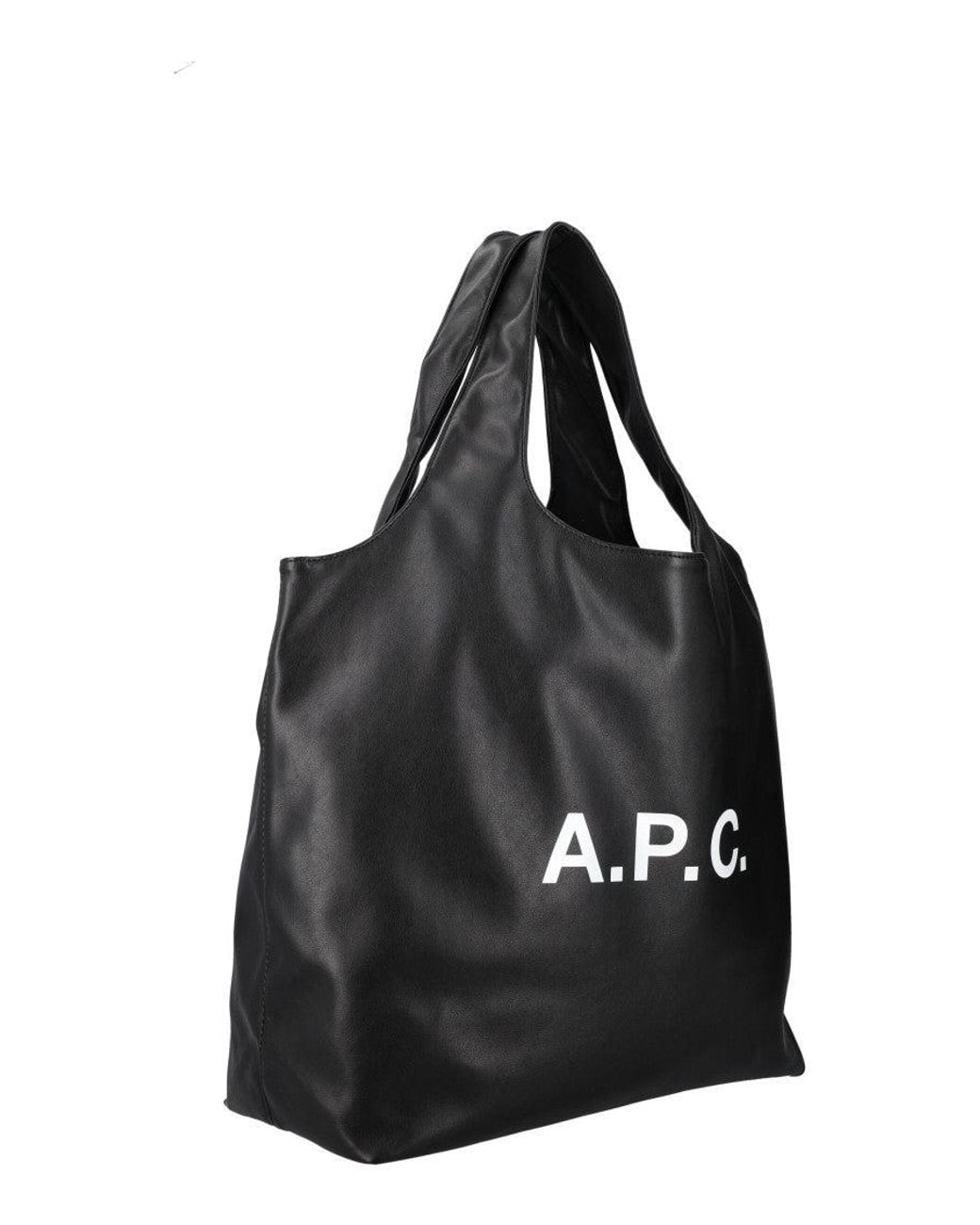 A.P.C. Black Ninon Logo-Print Tote Bag