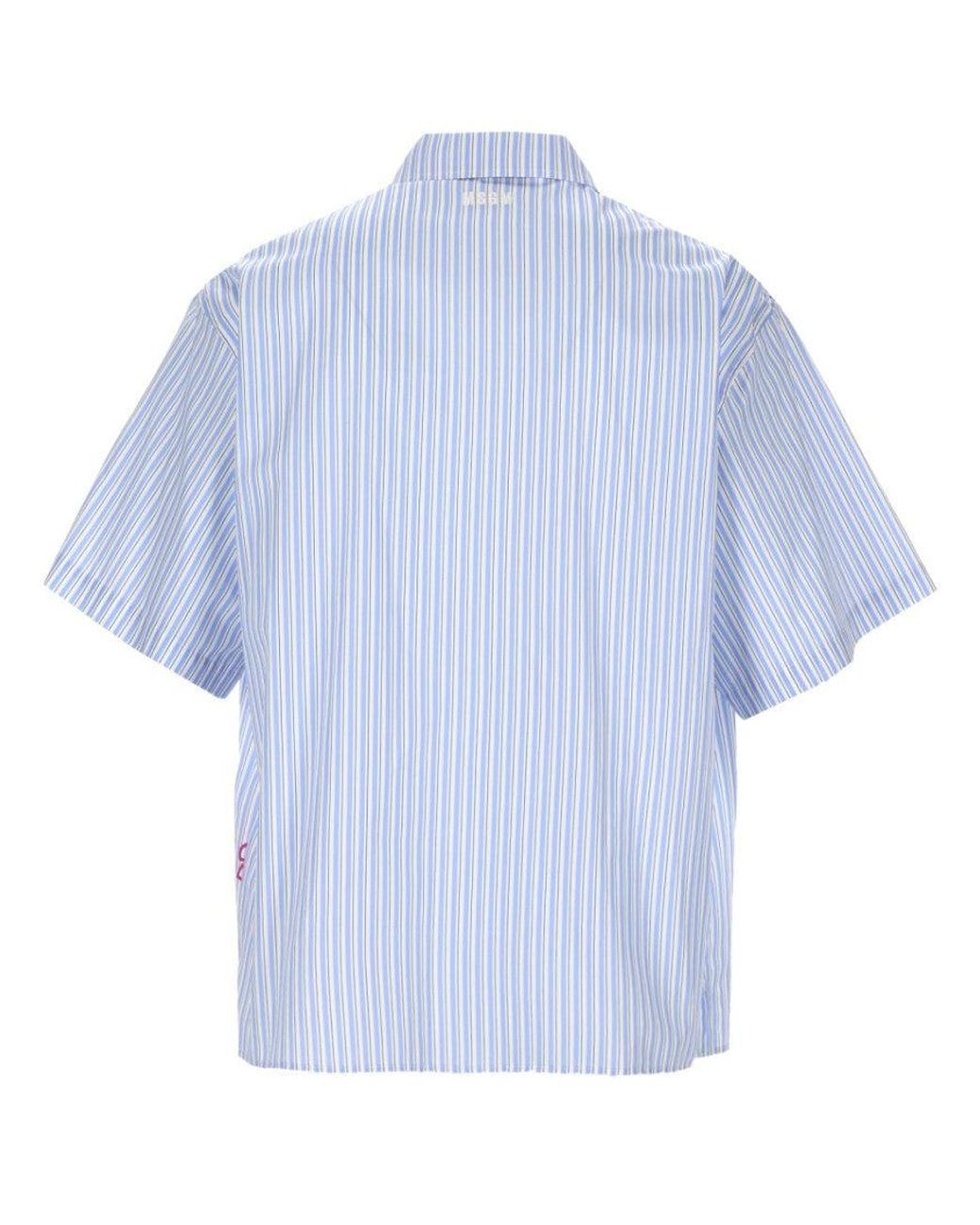 MSGM Blue Light Stripes Shirt for men