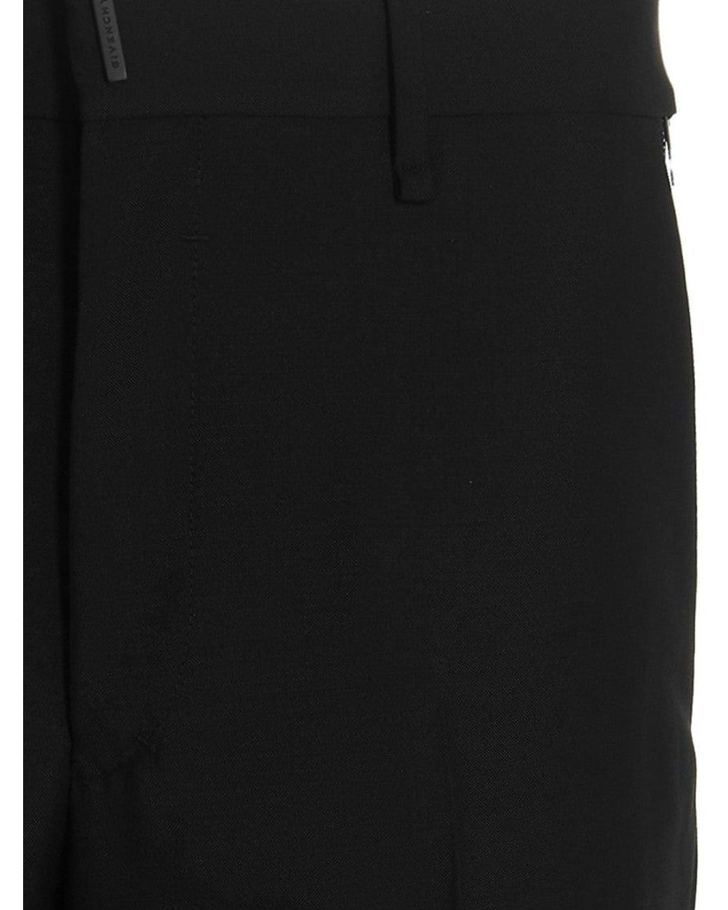 Givenchy Black Flat Front Pants for men