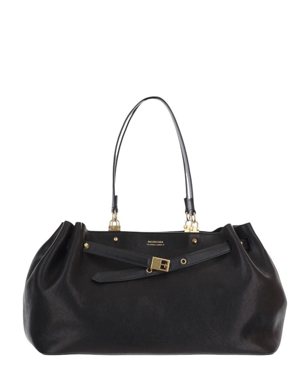 Balenciaga Black Fan Carry All Medium Tote