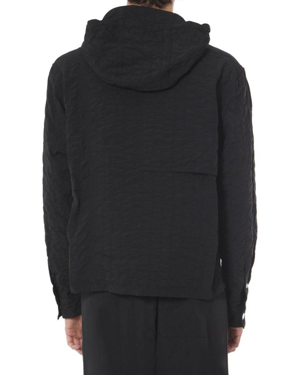 DIESEL Black Solid Hooded Jacket for men