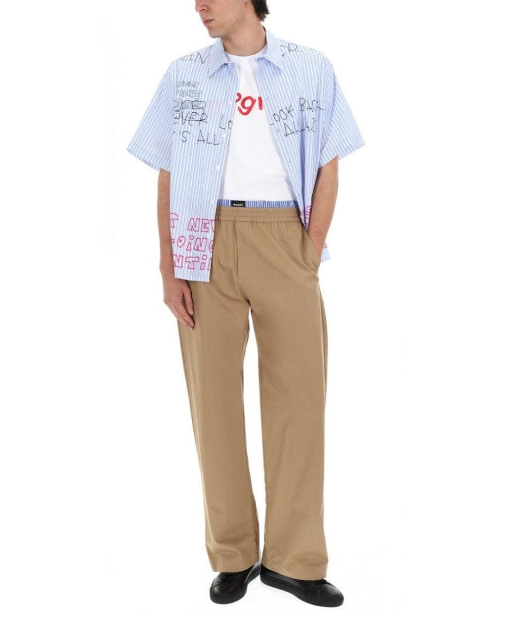 MSGM Blue Light Stripes Shirt for men