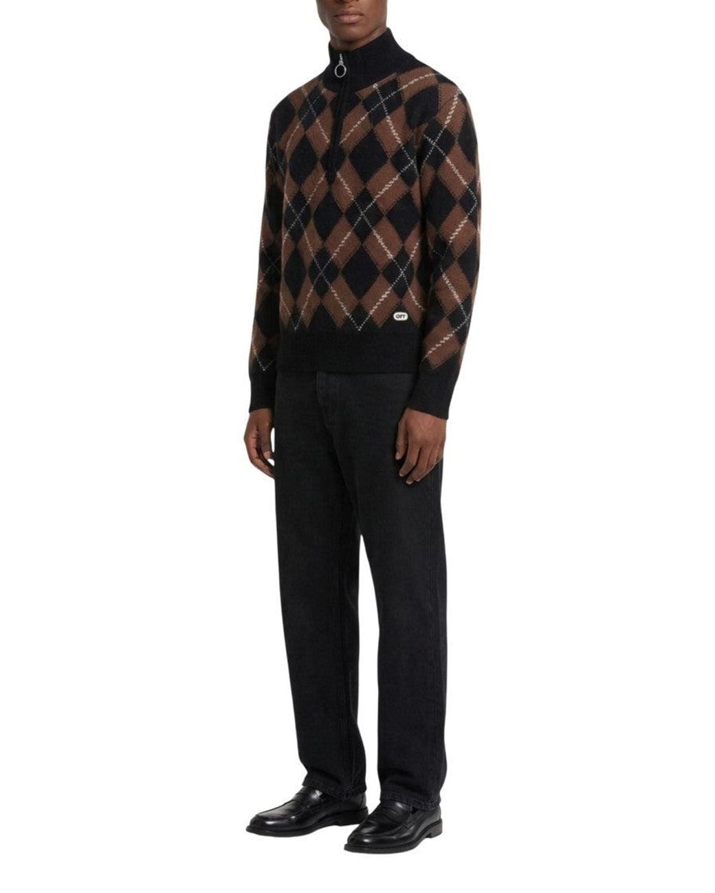 AMI Black Half Zip Sweater for men