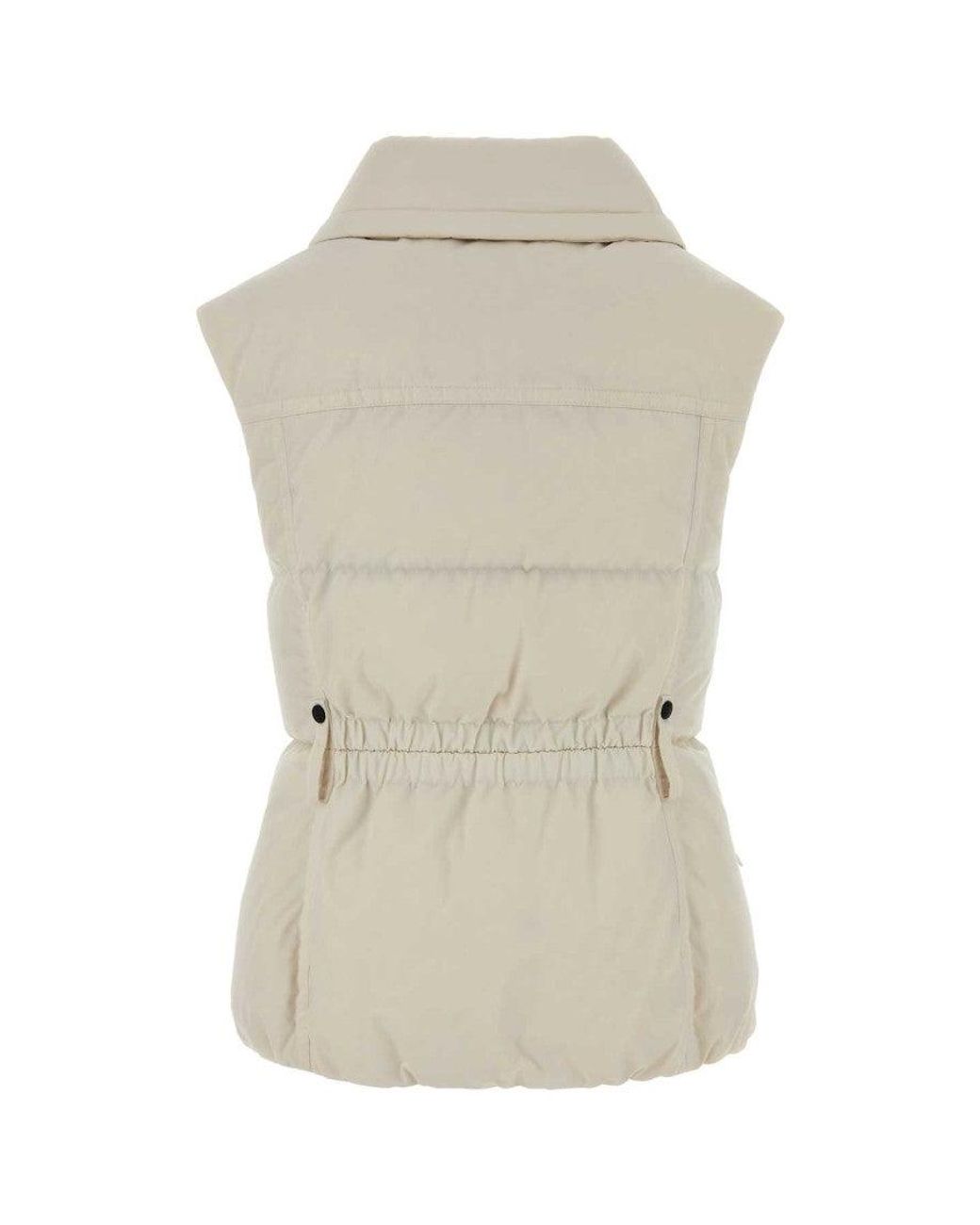 Moncler Multicolor Ivory Polyester Sleeveless Hallaine Down Jacket