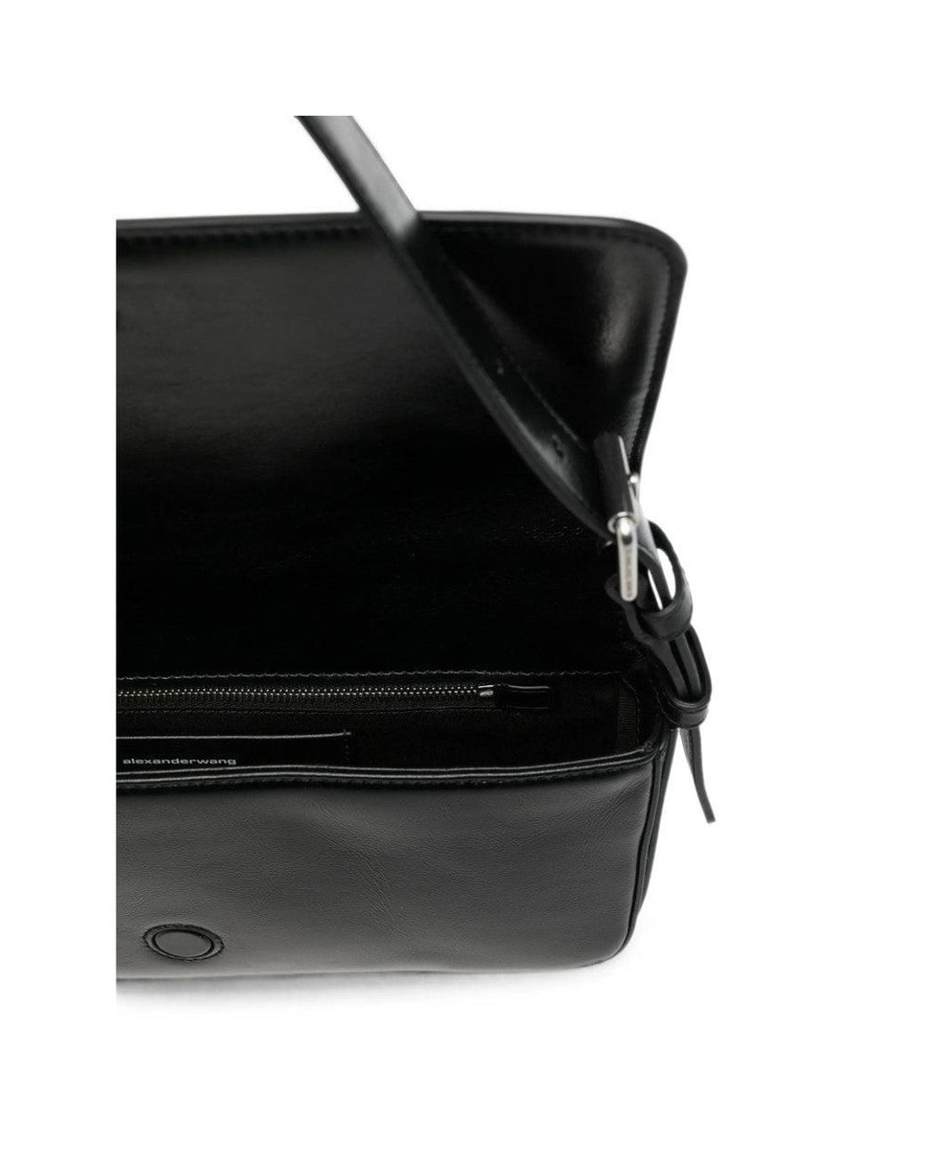 Alexander Wang Black Punch Flap Medium Shoulder Bag