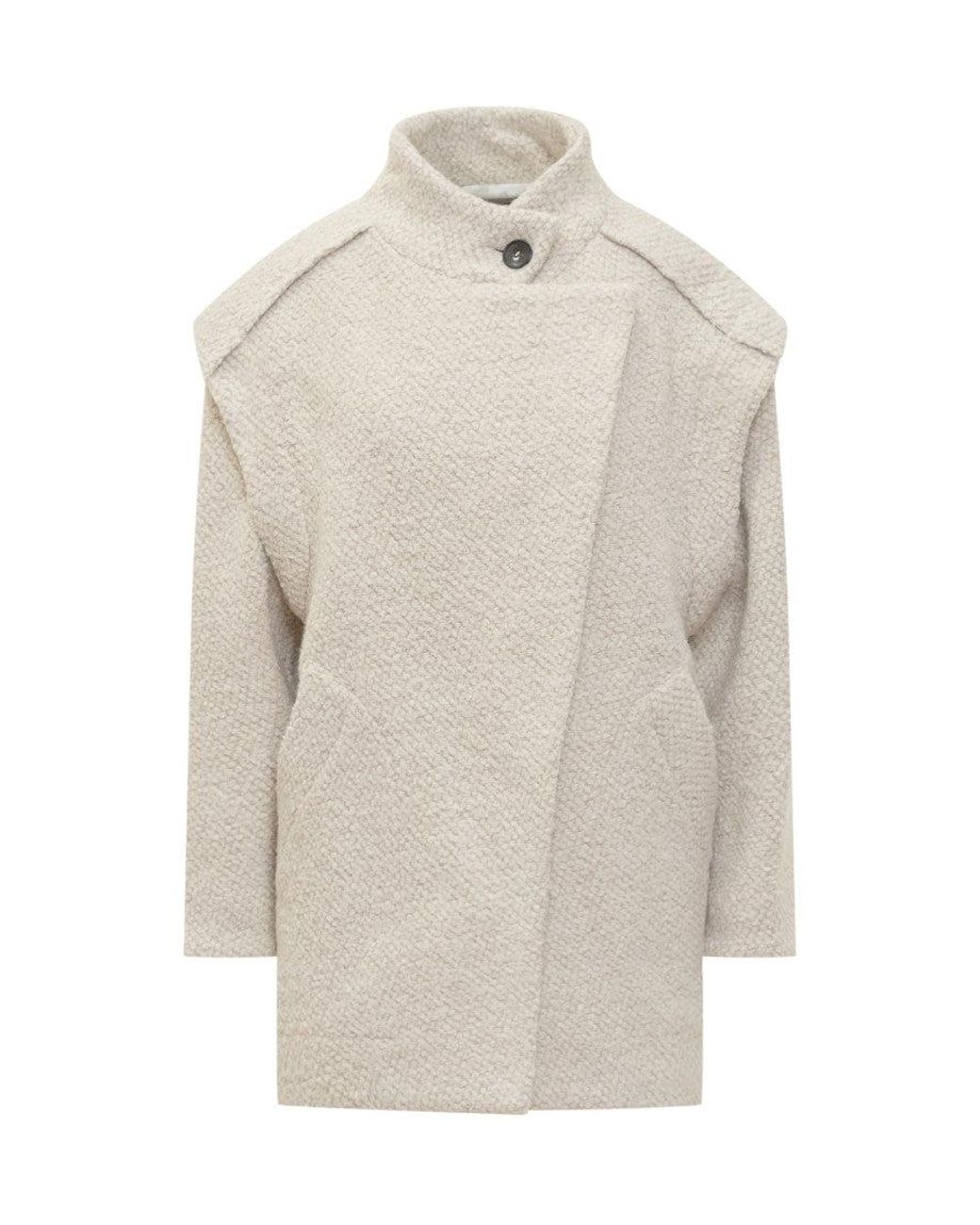 IRO White Mock Collar Trench Coat