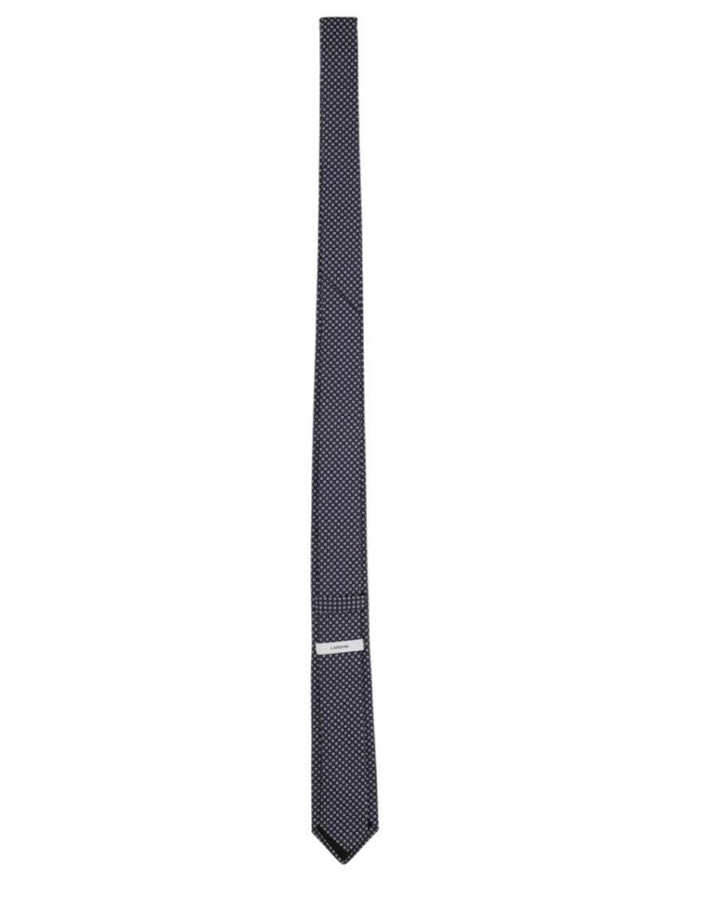 Lardini White Dark Logo Tie for men