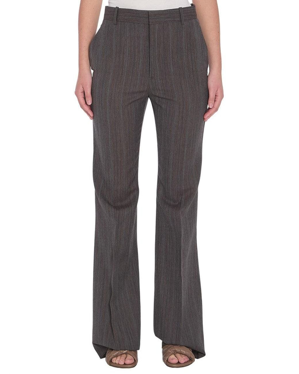 Bottega Veneta Gray Straight Flat Front Pants