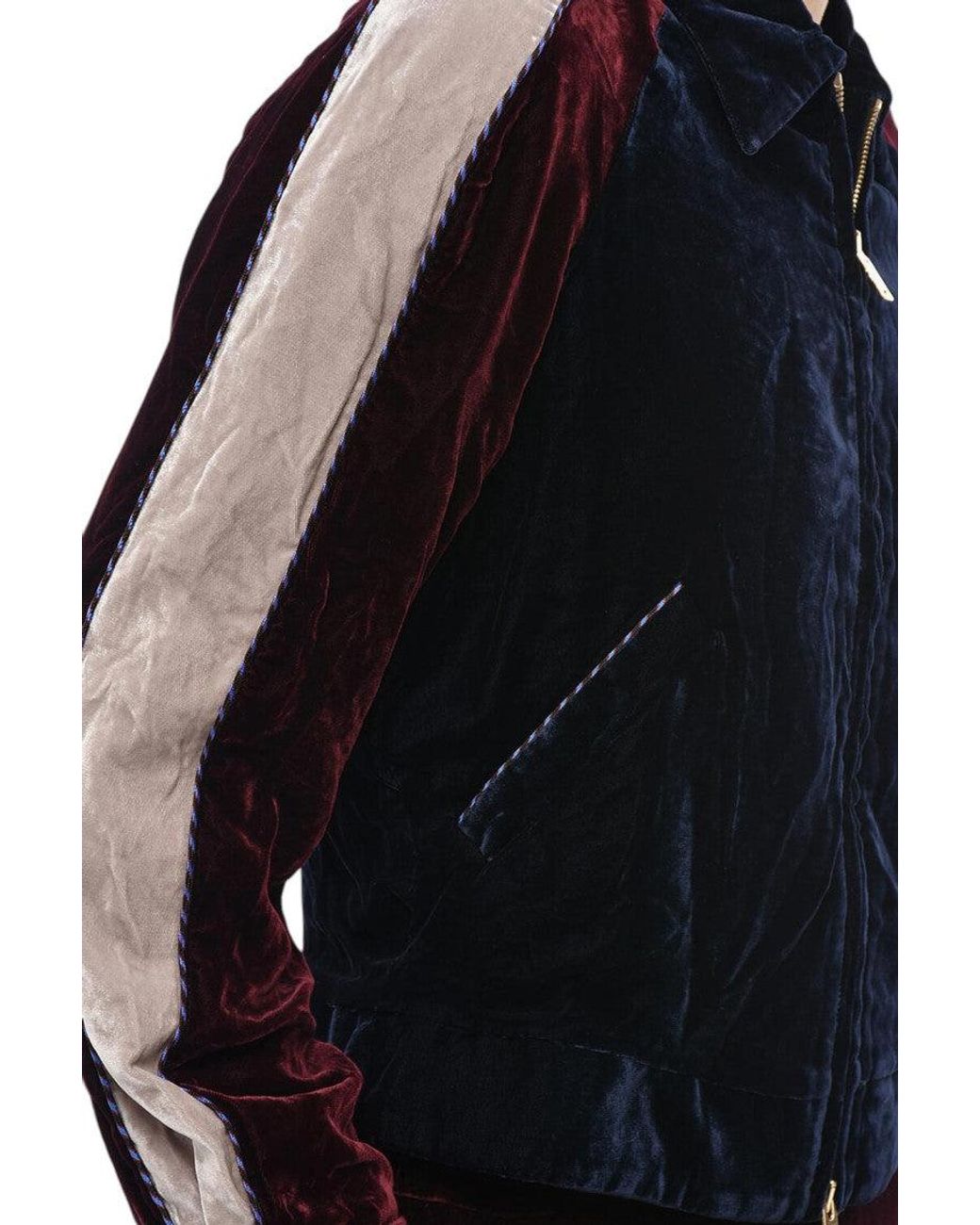 Stella McCartney Blue Embroidered Shirt Collar Jacket