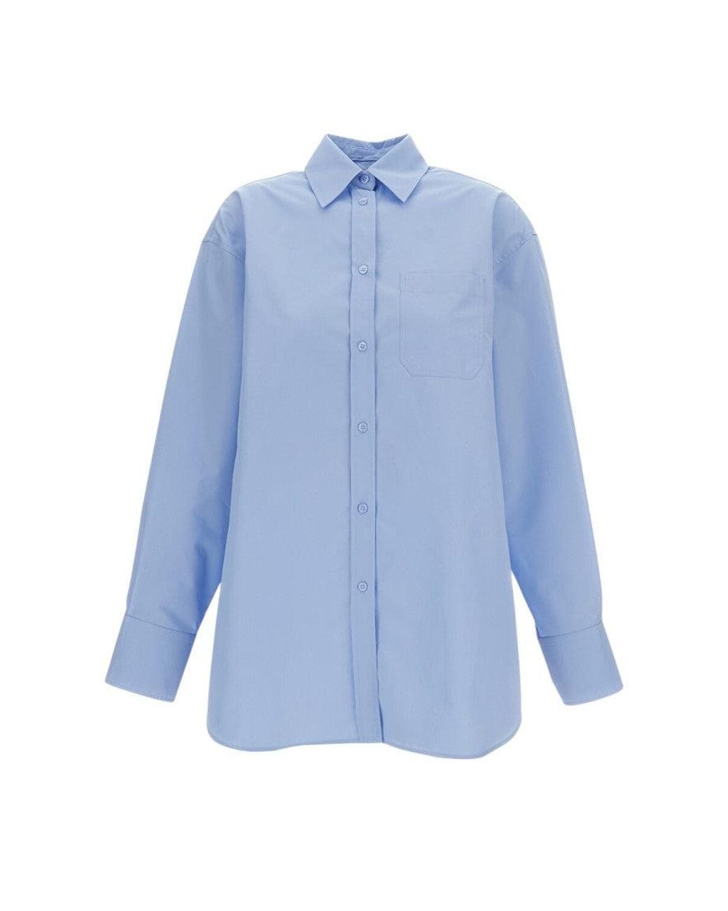 Sportmax Blue Sky Shirt Collar Mini Dress