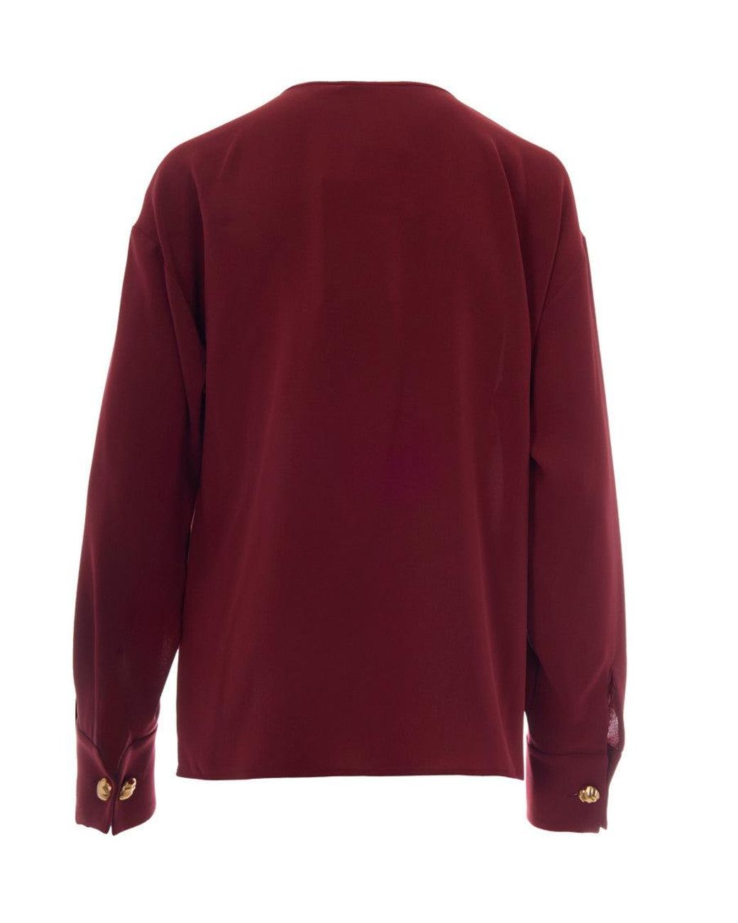 Max Mara Red Cowl Neck Top