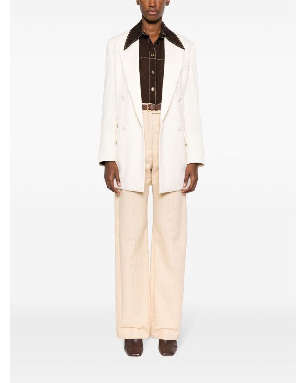Max Mara White Wool Trench Coat