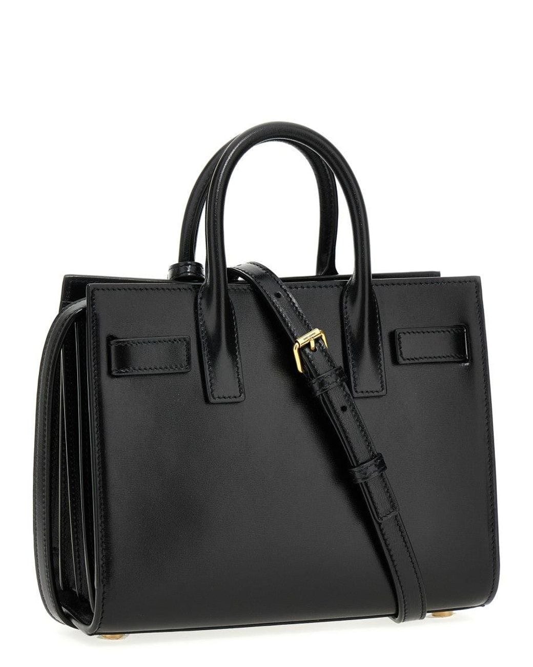 Saint Laurent Black Sac De Jour Satchel Bag