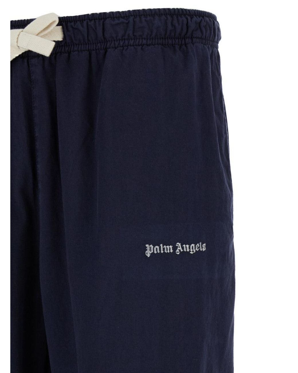 Palm Angels Blue Dark Flared Trousers for men