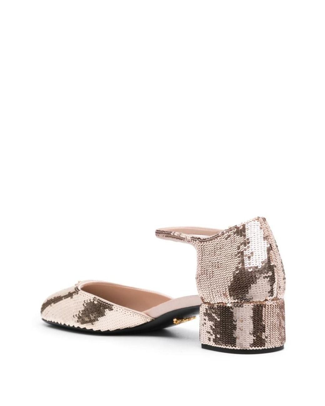 Prada Natural 35Mm Sequined Pumps