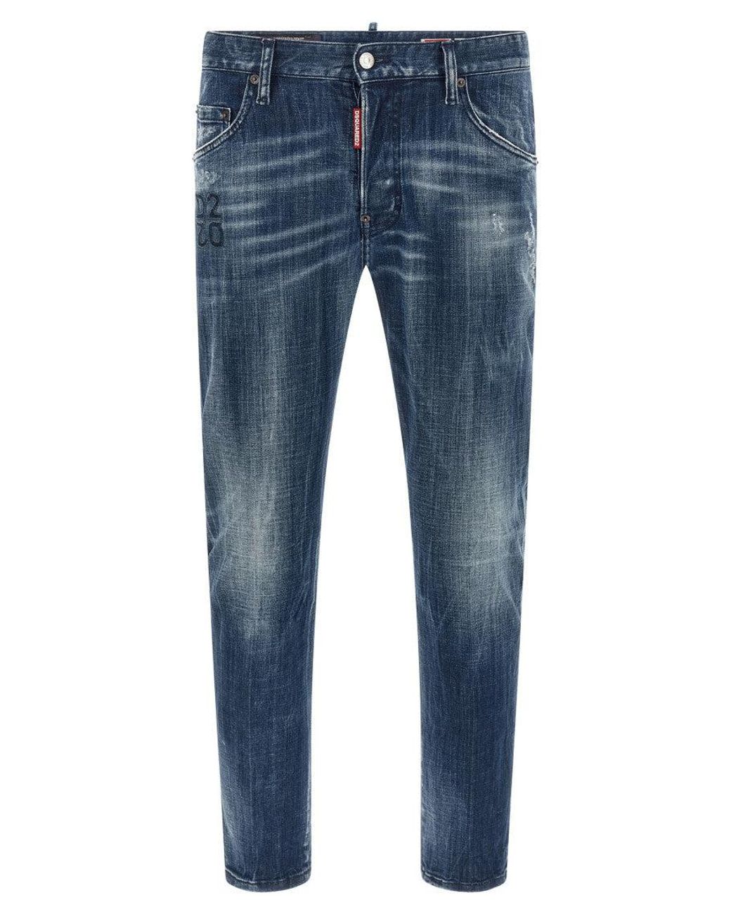 DSquared² Blue Cotton Relaxed Fit Jeans for men