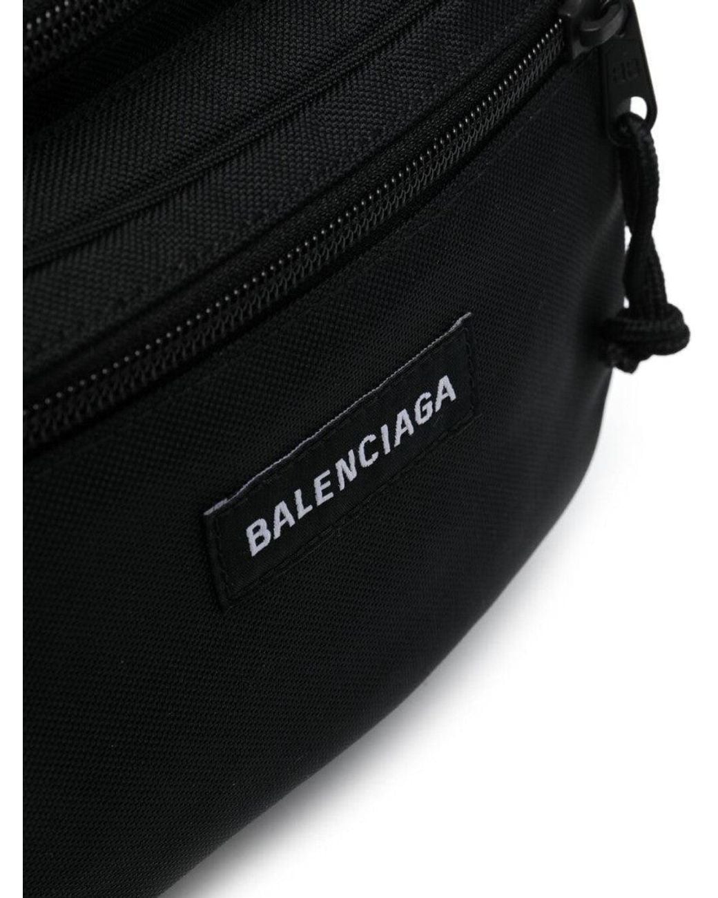Balenciaga Black Explorer Recycled Nylon Belt Bag for men