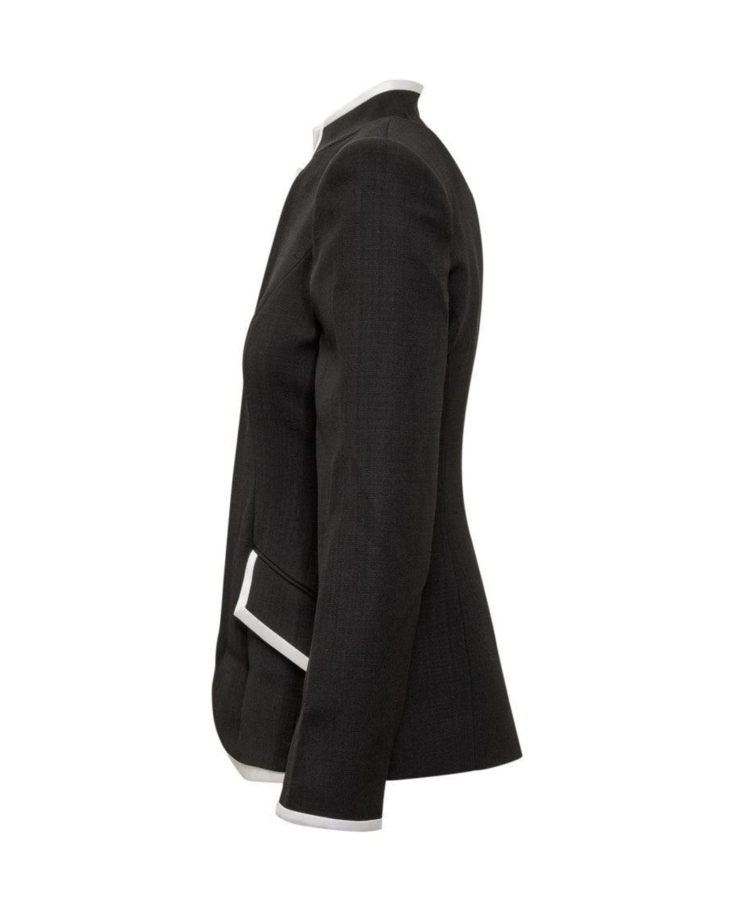 Casablanca Black Solid Mandarin Collar Blazer