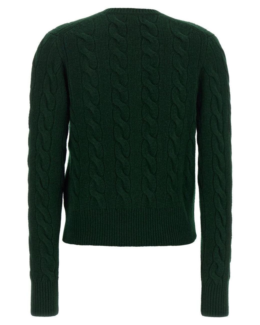 Polo Ralph Lauren Green Braided Cardigan