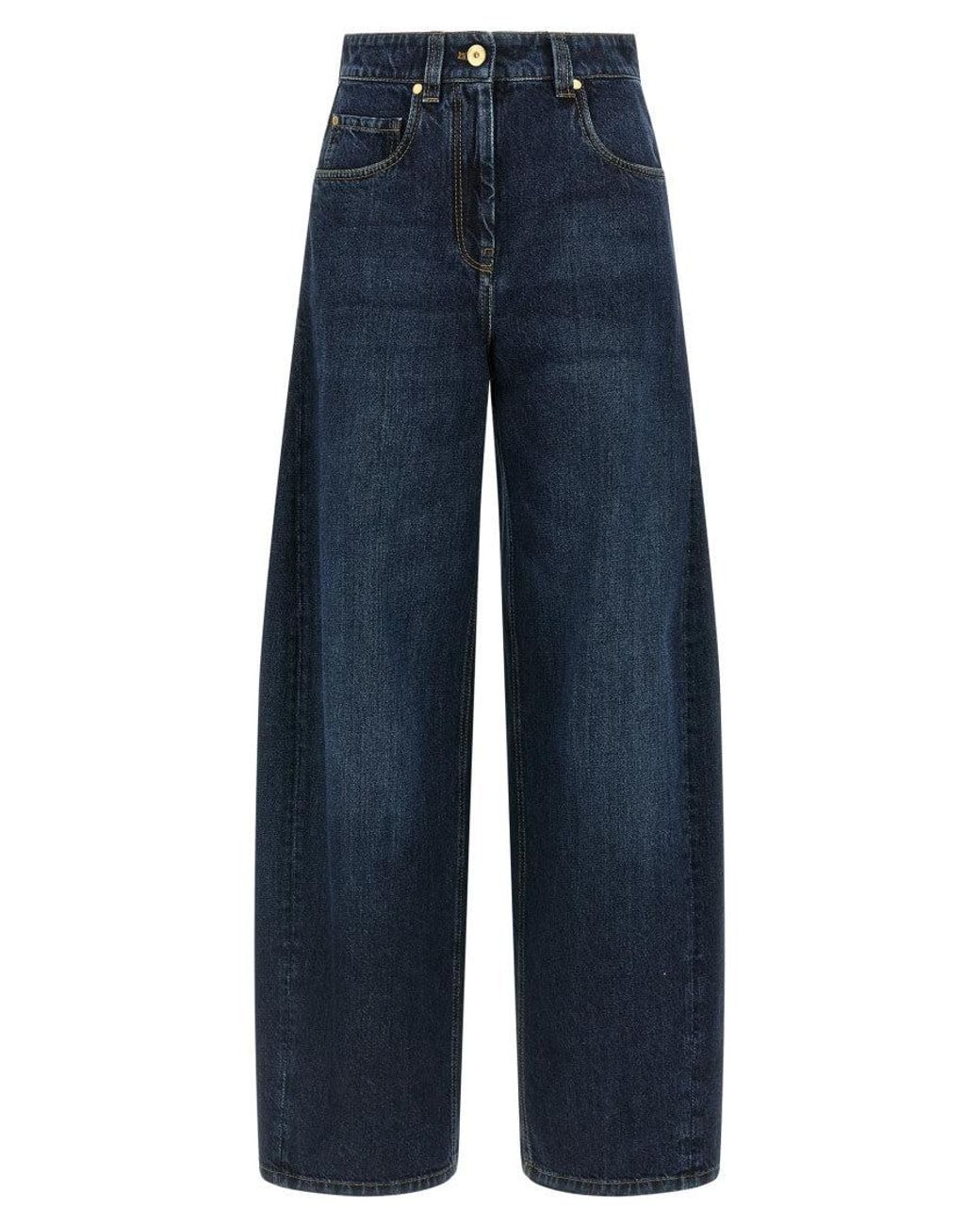 Brunello Cucinelli Blue Wide Barrel Jeans