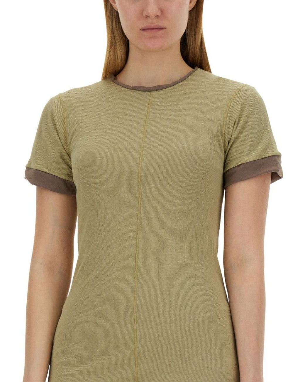 Sportmax Green Round Neck Knee Length Dress