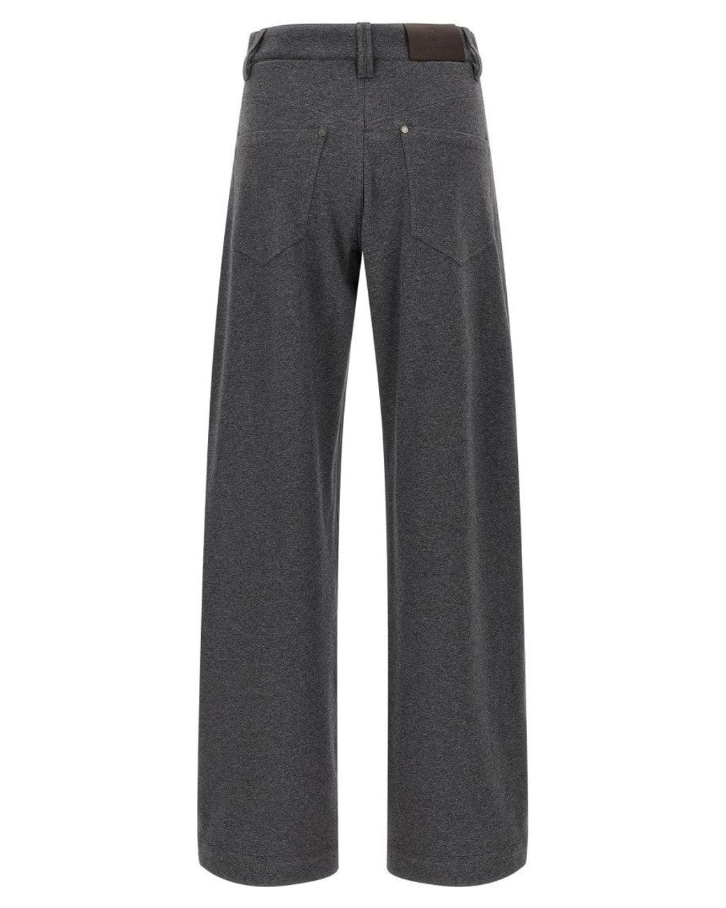 Brunello Cucinelli Gray Cotton Trousers