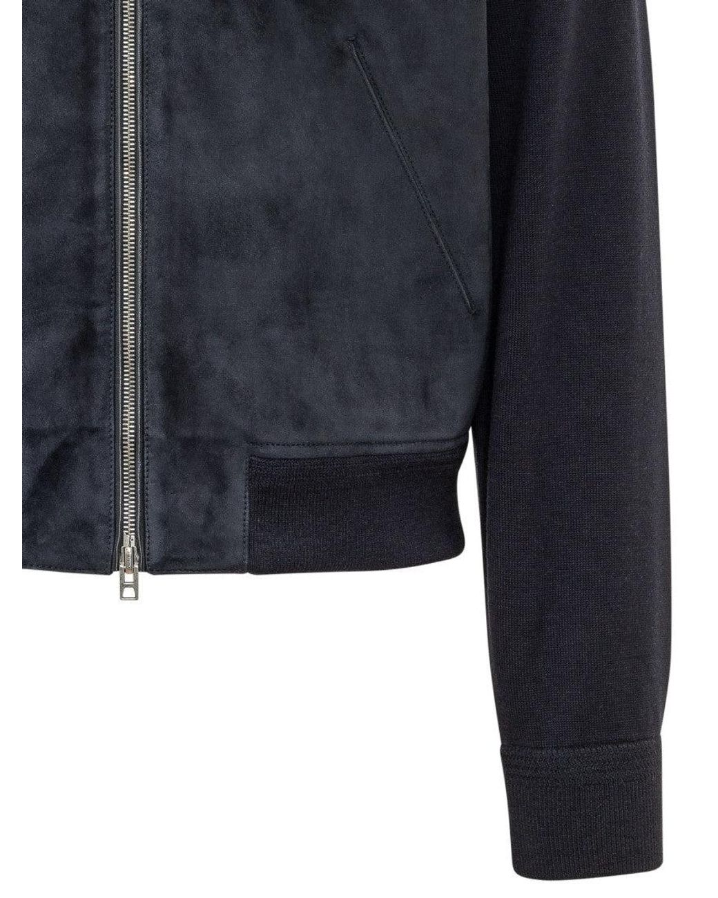 Tom Ford Blue Mock Collar Jacket for men
