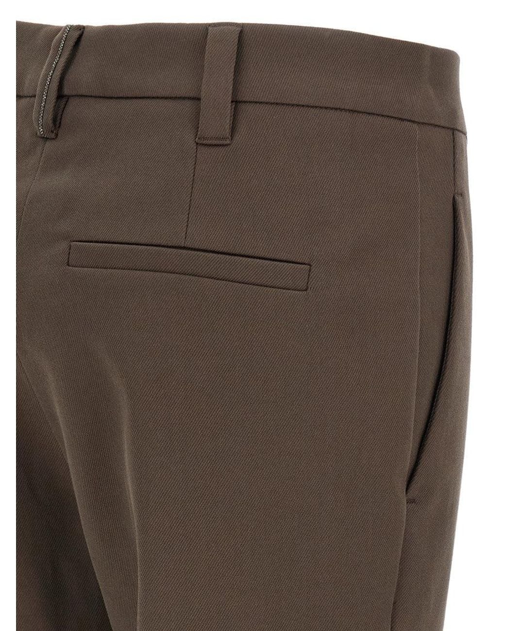 Brunello Cucinelli Gray Cotton Trousers