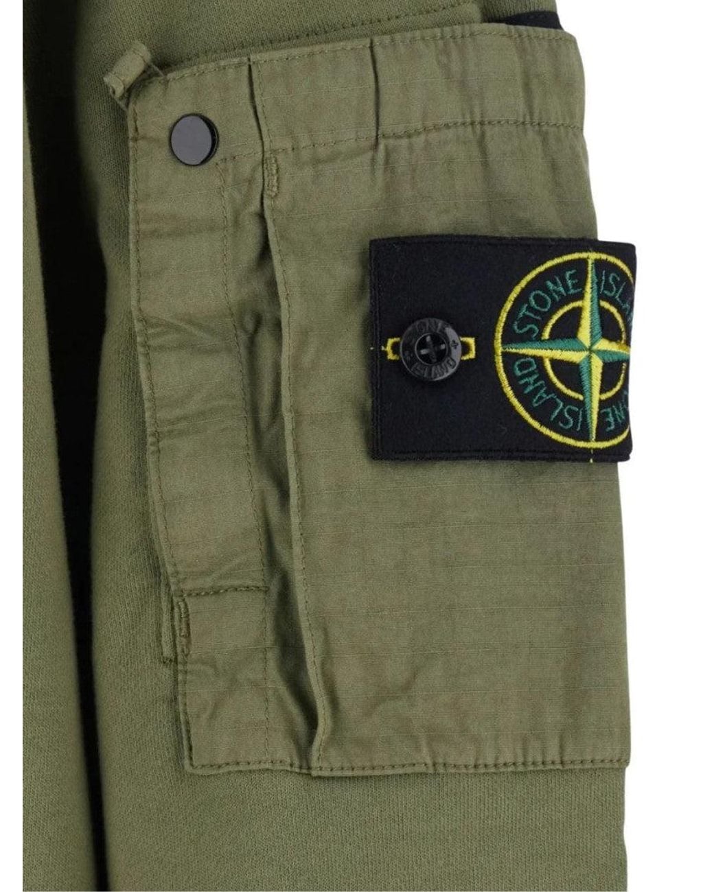 Stone Island Green Solid Crew Neck Sweatshirt for men