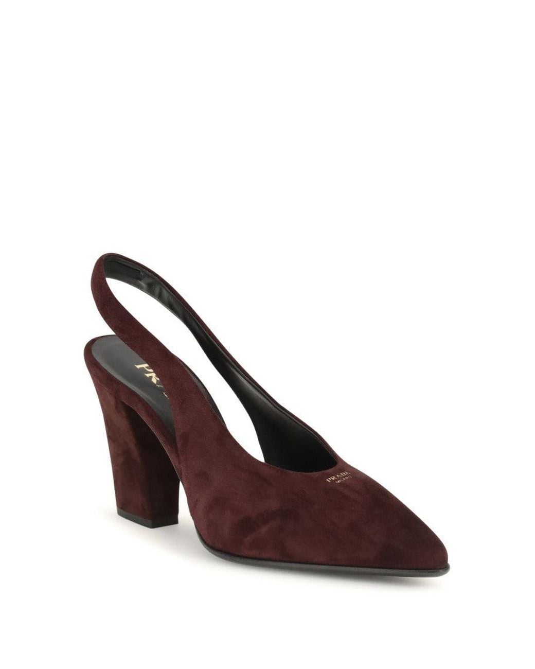 Prada Brown Burgundy Slingback Pumps