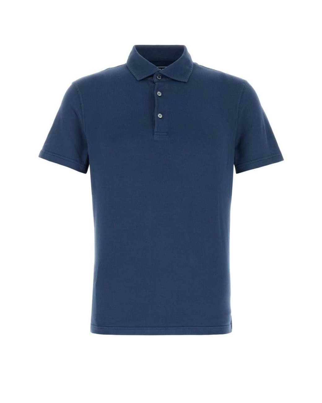 Fedeli Blue Solid Polo for men