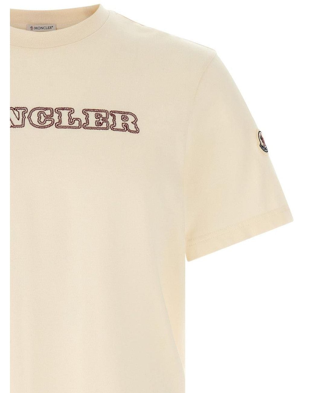 Moncler Natural Off Logo T-Shirt for men