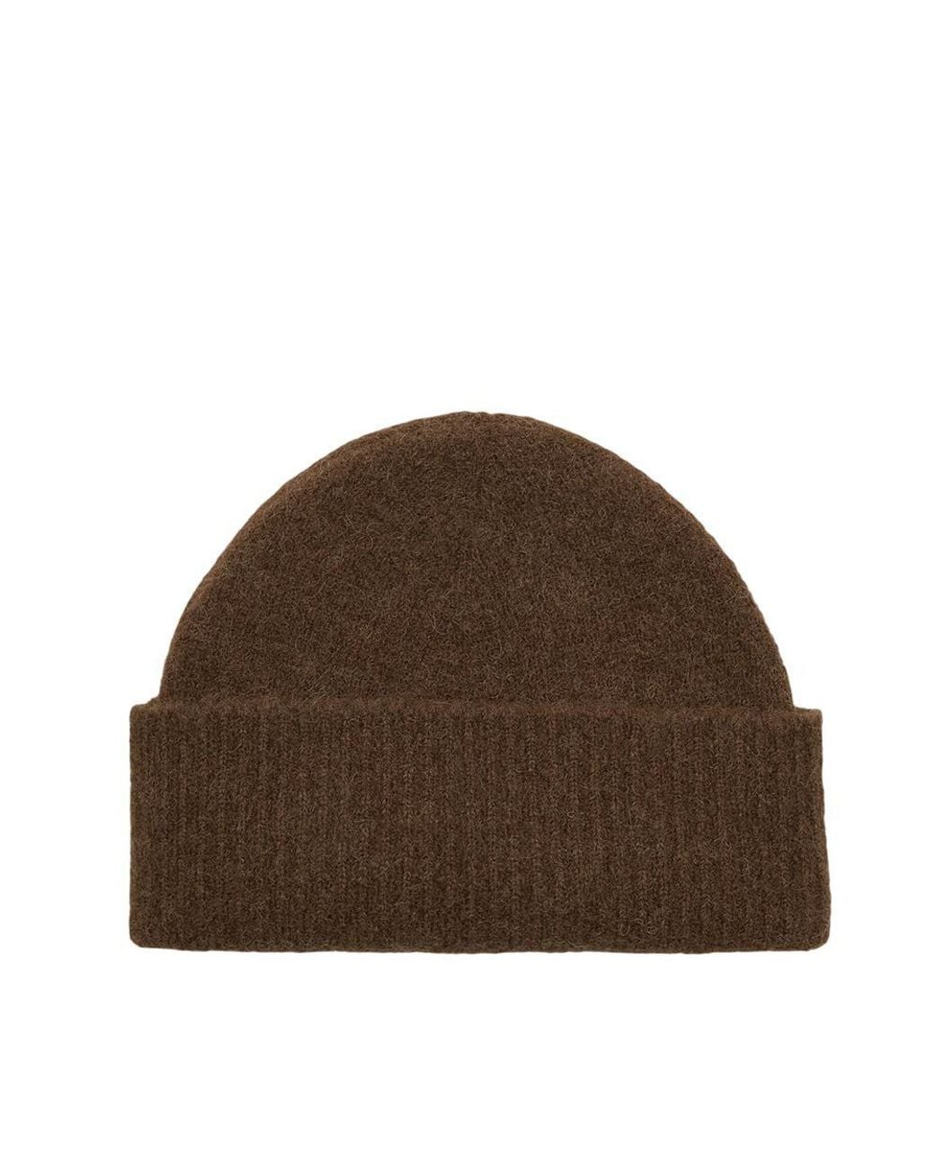 AMI Brown Logo Beanie Cap for men