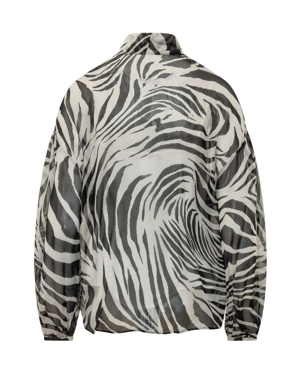 Max Mara Gray Regular Animal Print Shirt