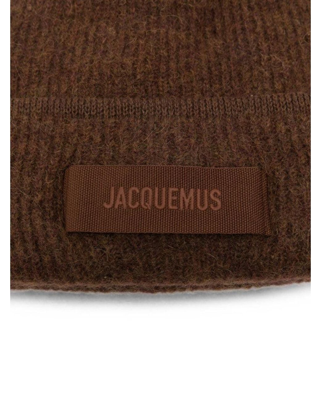 Jacquemus Brown Logo Beanie Cap