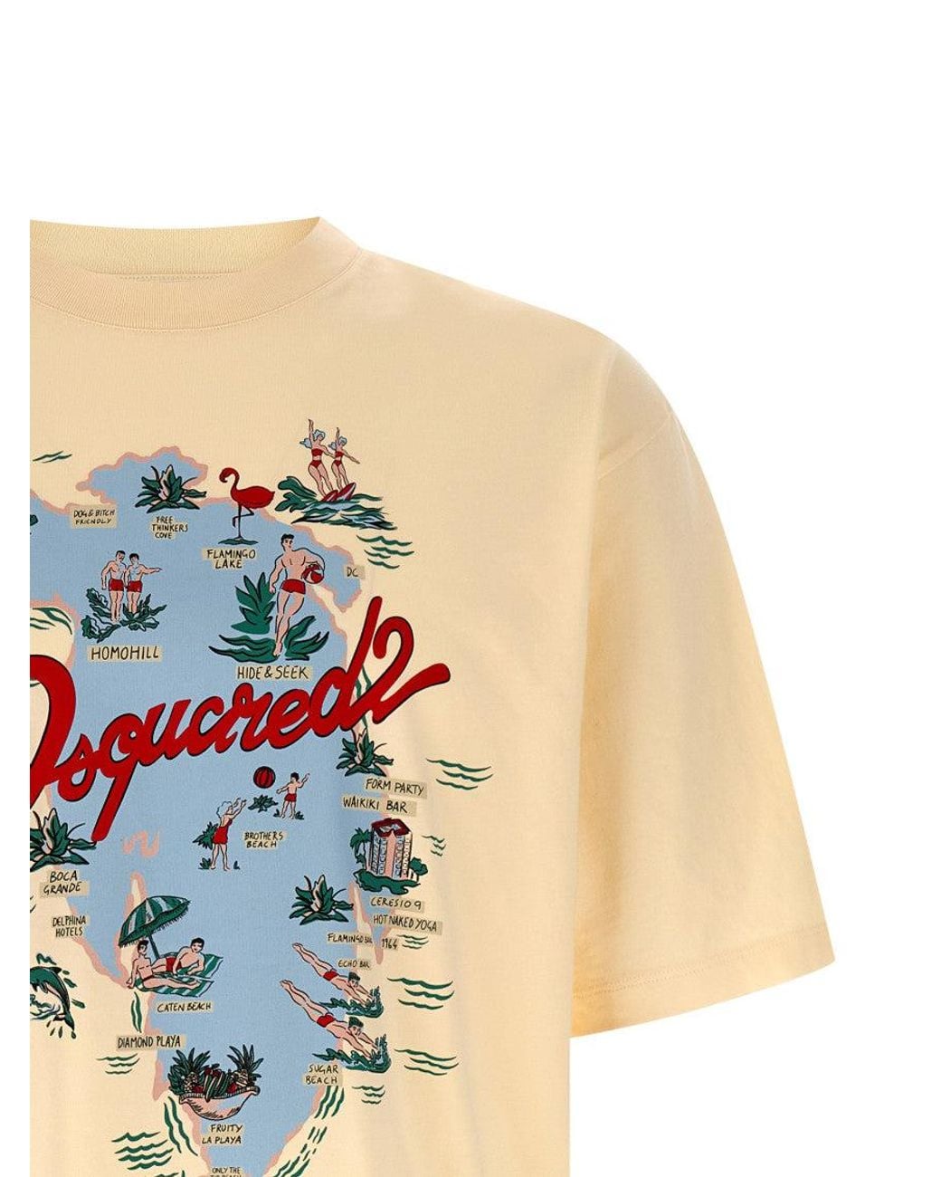 DSquared² White Crewneck Printed T-Shirt for men