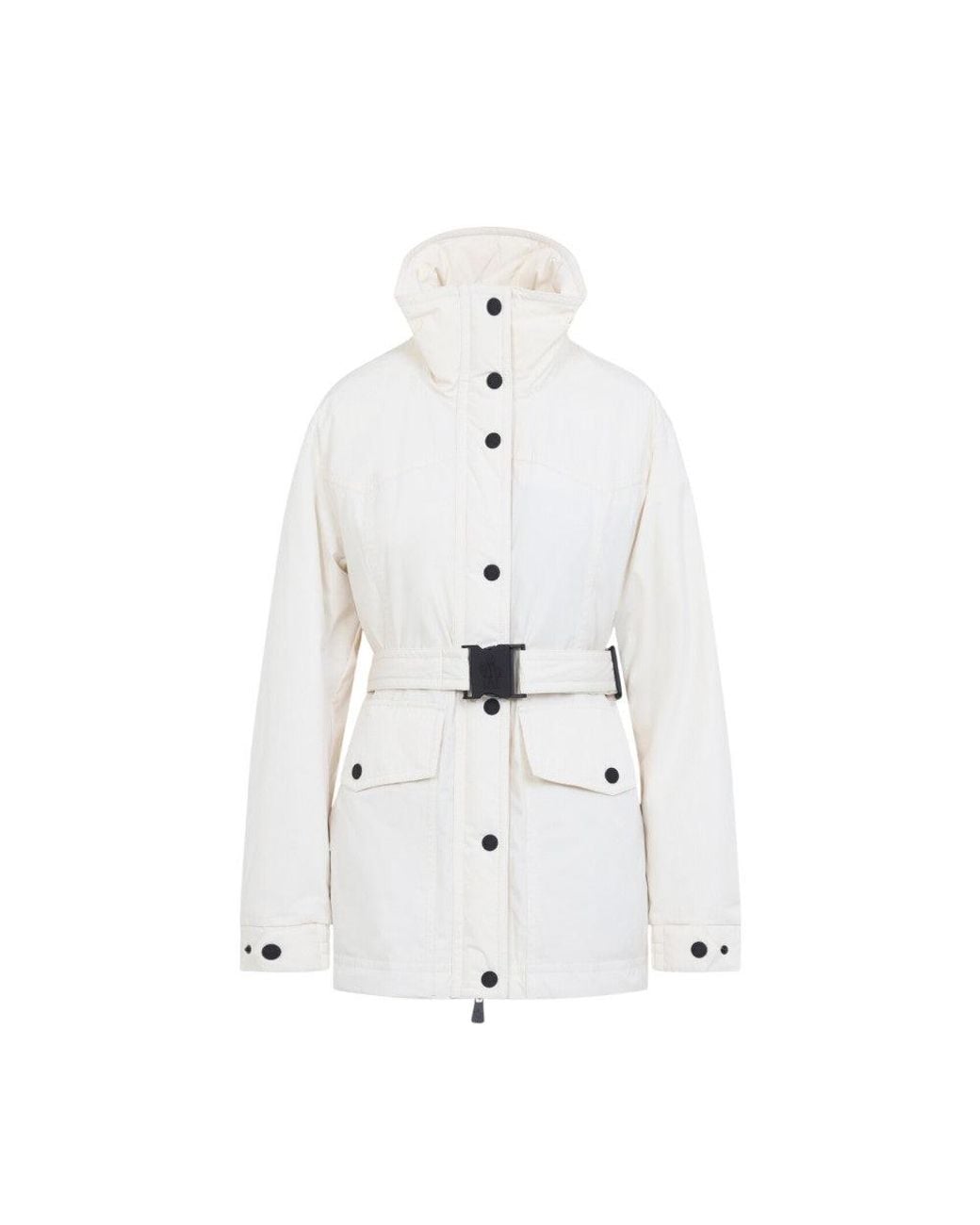 Moncler White Solid Hood Jacket