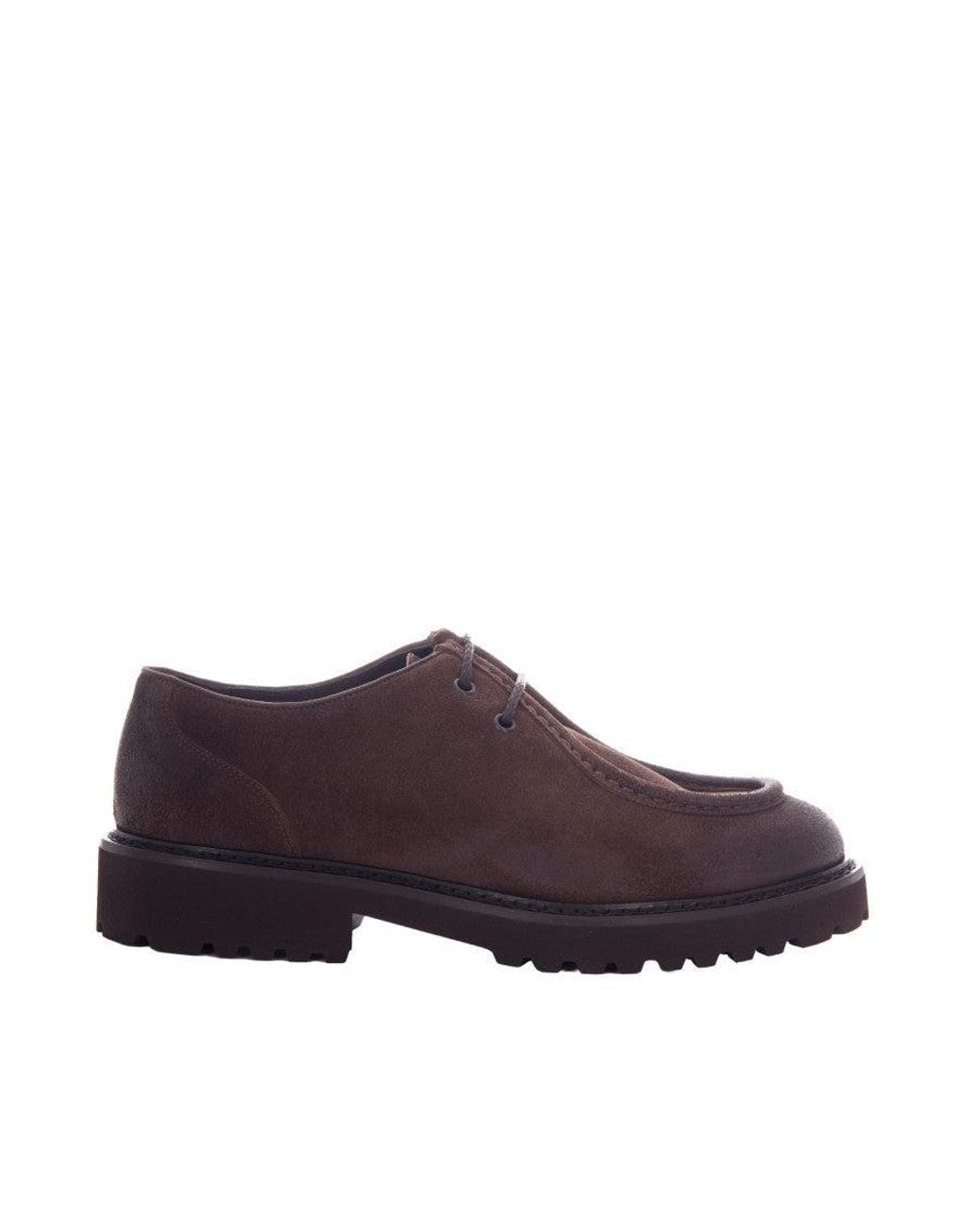 Doucal's Brown Solid Lace Up Shoes for men