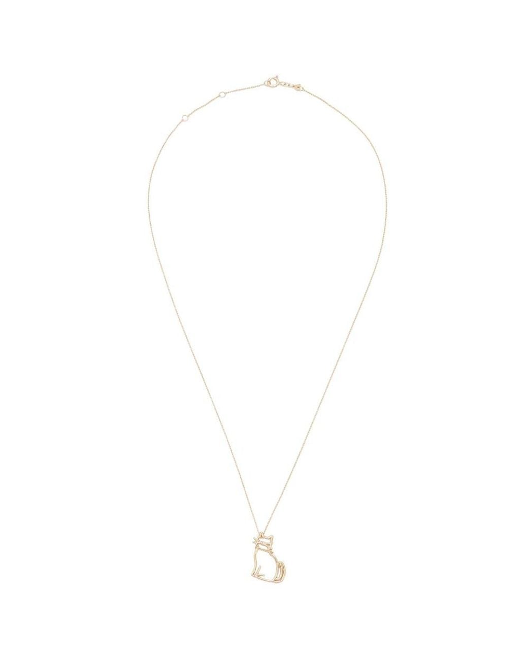Alita White Golden Cat Pendant Necklace